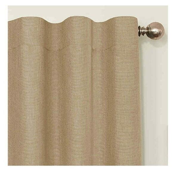 Design Solutions Room Darkening 95” Brielle Curtain Panel Natural Tan 1 Panel - Picture 2 of 12